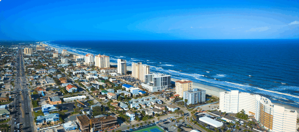 A aerial view of Jacksonville Beach.